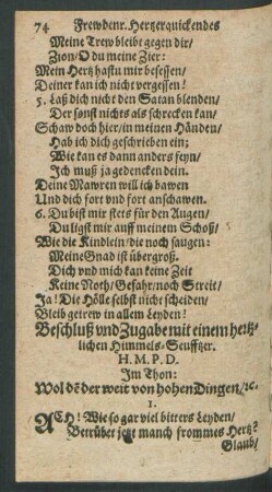 Beschluß und Zugabe ...