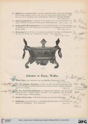Arbeiten in Eisen; Waffen (Nr. 166-191)