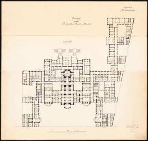 Prinzliches Palais Schinkelwettbewerb 1901: Grundriss EG