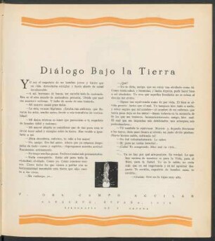 Diálogo Bajo la Tierra : Xilografía de U. Ortona