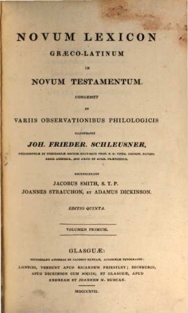 Novum lexicon Graeco-latinum, 1