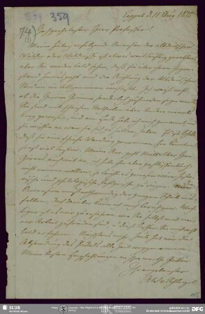 Eigenh. Brief von August Wilhelm von Schlegel an Friedrich Wilken, Coppet, 11.08.1815