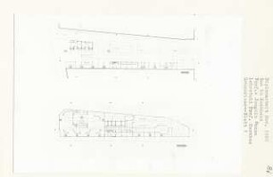 Hochhauszoo, Berlin-Charlottenburg (Diplomarbeit bei Bernhard Hermkes): Grundrisse Kellergeschoss und Erdgeschoss