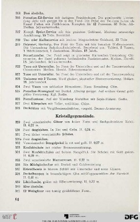 Kristallgegenstände (Nr. 329-404)