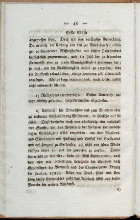 1) Religions-unterricht. [...]