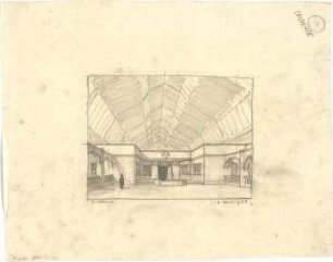 Pfann, Paul; München - Theresienhöhe; Ausstellung München 1908 - Halle I., Lichthof - Innenraum (Perspektive)