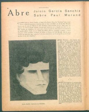 Abre juicio García Sanchiz sobre Paul Morand