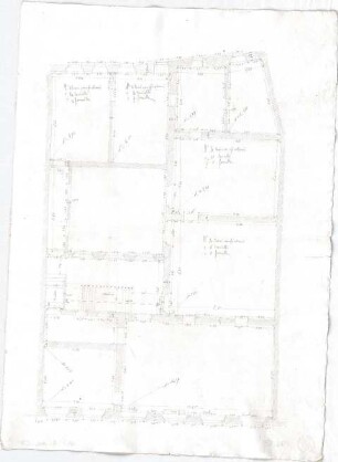Voit, Johann Michael; Mappe mit Berechnungen und verschiedenen Skizzen - Grundriss
