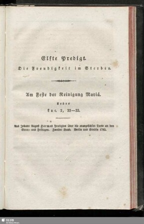 Elfte Predigt. Die Freudigkeit im Sterben