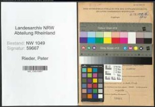 Entnazifizierung Peter Rieder , geb. 11.05.1912 ()