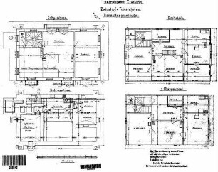 Friesenhofen: Empfangsgebäude Grundrisse UG,EG,1.OG,DG