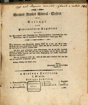 Neuestes Mineral-System von Andre