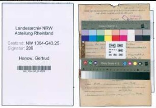 Entnazifizierung Gertrud Hanow , geb. 20.06.1904 ()