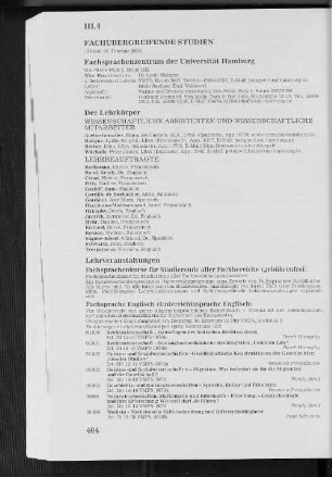 III.4 Fachübergreifende Studien