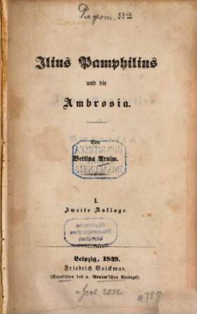 Ilius Pamphilius und die Ambrosia, 1