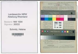 Entnazifizierung Helene Schmitz , geb. 09.01.1919 (Hausangestellte)