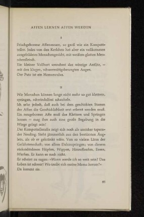 Affen lernen Affen werden