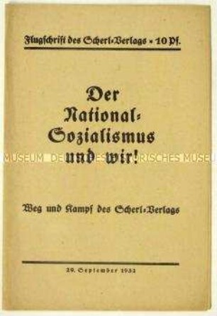 Flugschrift des Scherl-Verlags vom 29. September 1932 zum Nationalsozialismus