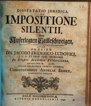 De impositione silentii