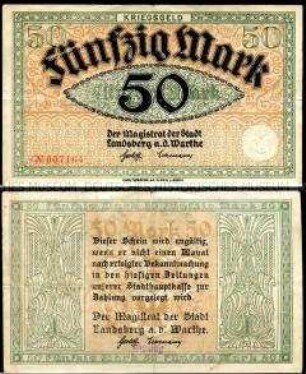 Landsberg a.d. Warthe, Notgeld, 50 Mark