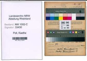 Entnazifizierung Kaethe Poll, geb. 19.01.1913 (Verkaeuferin)