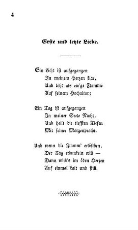 Erste und letzte Liebe