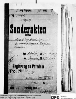 Anstellung, Gehalt, Pensionierung der staatlichen Polizeibeamten in Potsdam
