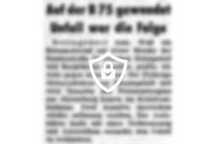 Auf der B 75 gewendet - Unfall war die Folge