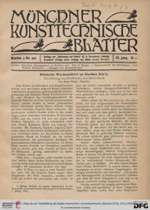 7: Römische Wachsmalerei zu Goethes Zeit : ein Beitrag zur Geschichte der Maltechnik