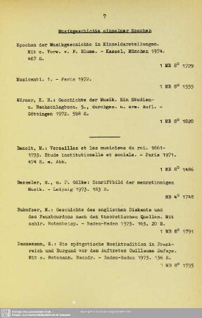 Musikgeschichte einzelner Epochen