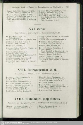 XVIII. Waldsachsen sächs Anteils