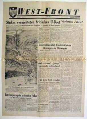 Illustrierte Kriegszeitung "West-Front" zur Bombardierung des Suez-Kanals
