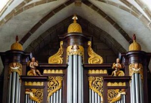Frankreich. Basse Normandie. Manche. Granville. Kirche Notre Dame de Granville. Grosse Orgel errichtet von Ingoult. 17. Jahrhundert