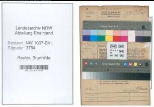 Entnazifizierung Brunhilde Reuter , geb. 20.11.1918 (Studienassessorin)
