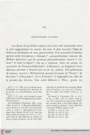 III. Inscriptions Latines