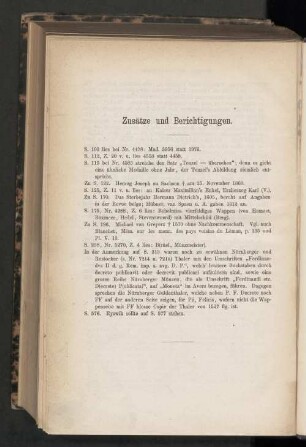 Zusätze und Berichtigungen
