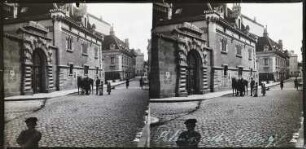 Dijon, Rue Amiral Roussin nach Westen, Justizpalast und ehemaliges Gefängnis