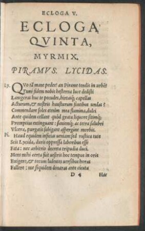 Ecloga Quinta, Myrmix.