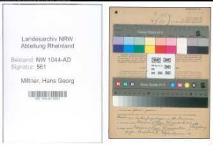 Entnazifizierung Hans Georg Miltner , geb. 01.06.1900 (Verwaltungsangestellter)