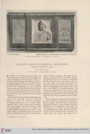 Valentin Kraus zu seinem 51. Geburtstag am 23. August 1924