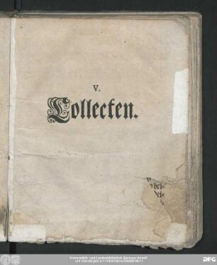 V. Collecten.