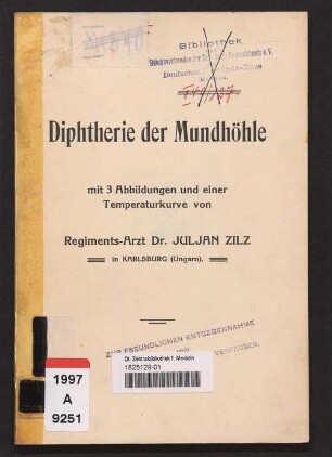 Diphtherie der Mundhöhle : mit 3 Abb. und einer Temperaturkurve