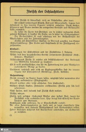 Fleisch der Schlachttiere