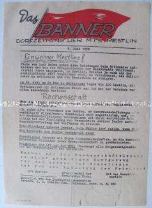 Hektografierte Zeitung der MTS Mestlin