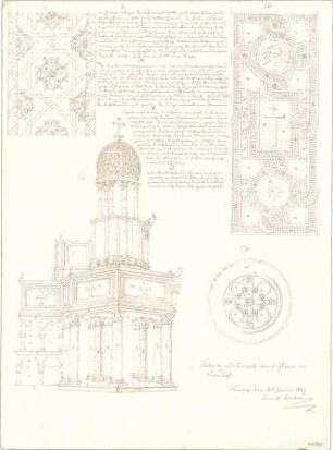Zocher, Ernst; Venedig (Italien); S. Marco - Kanzel (Perspektive, Details)