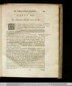 Caput XIV. De Munere Christi Sacerdotali.