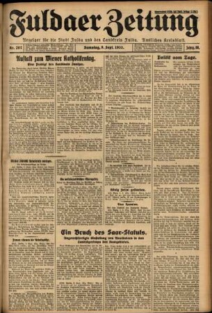 Ausgabe vom Samstag, den 09. September 1933.