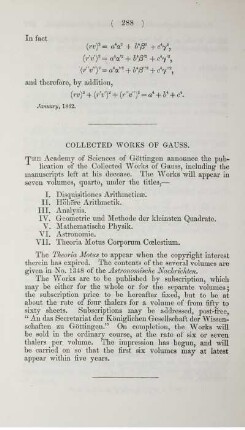 Collected works of Gauss.