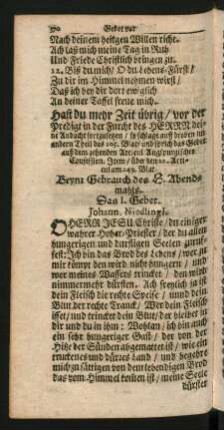 Beym Gebrauch des H. Abendmahls.