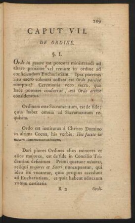 Caput VII. De Ordine